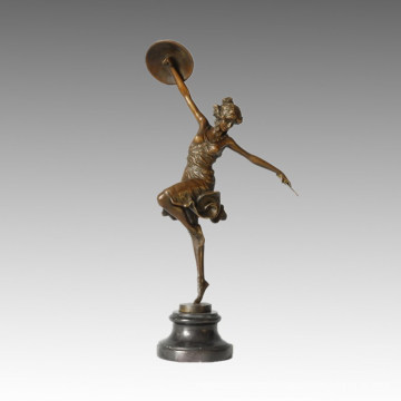 Dancer Statue Roman Female Bronze Sculpture TPE-464